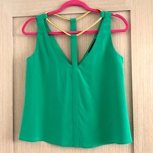 BCBG Max Azria green and gold top, size S